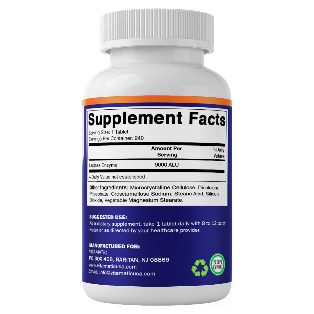 Lactase Enzyme 9000 FCC 240 Tablets W738