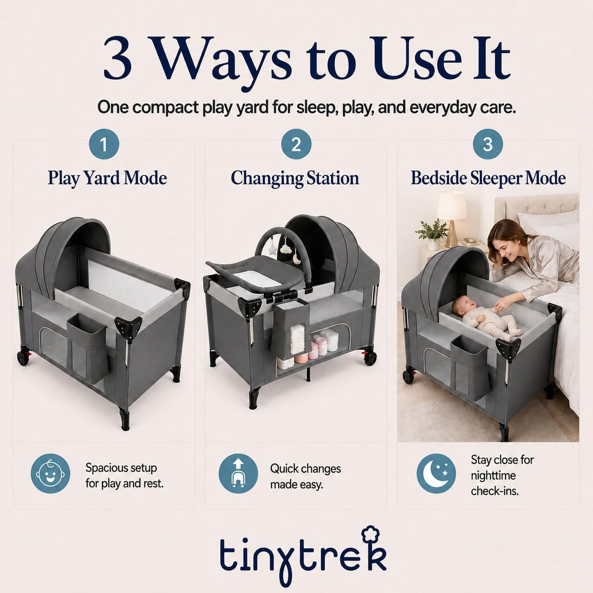 3-in-1 Baby Travel Playard with Changing Table U635935