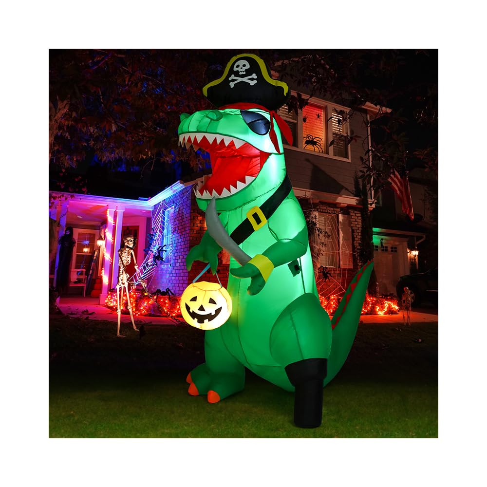 7 FT Halloween Inflatable Dinosaur with Built-in LEDs Q666395