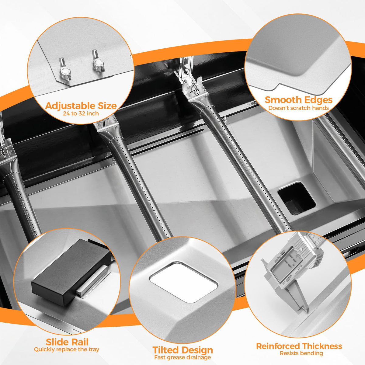 Adjustable Universal Grease Tray with Catch Pan Z387