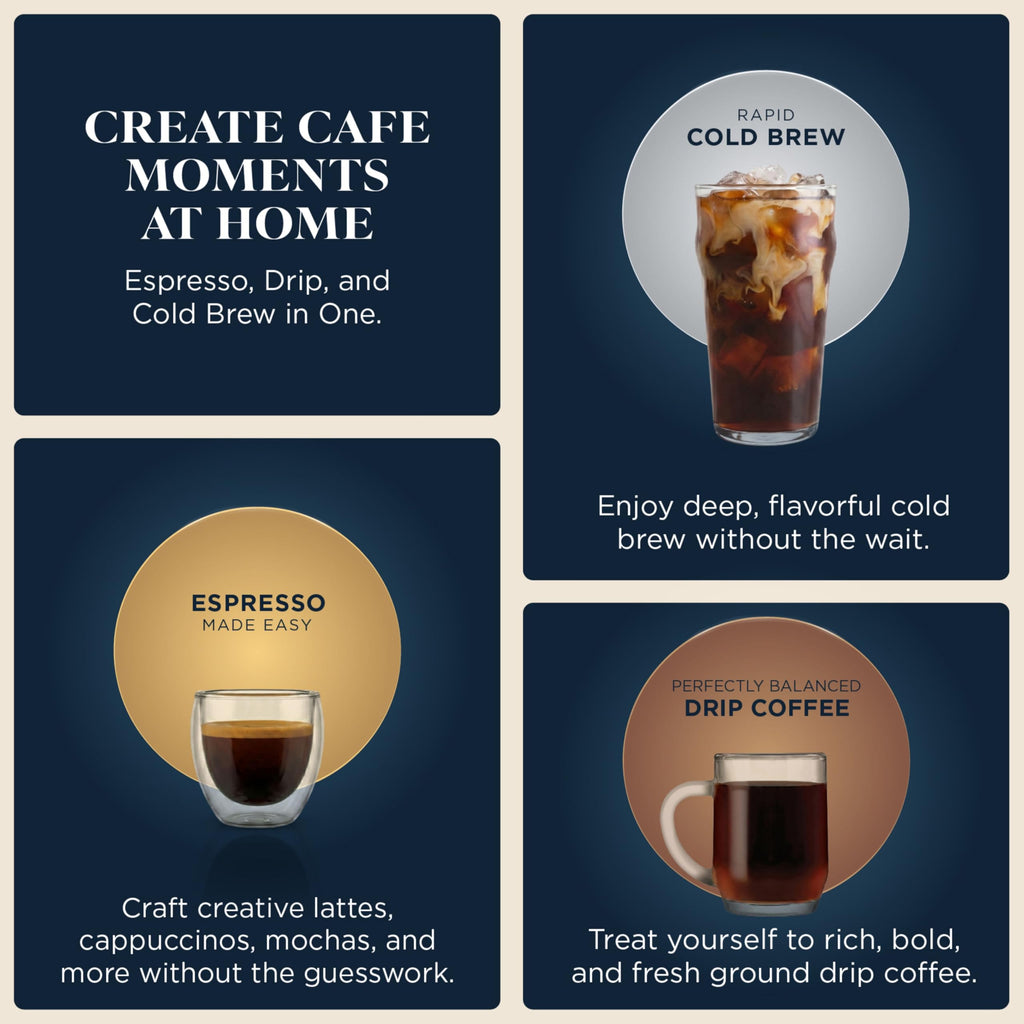 3-in-1 Espresso Drip Coffee & Cold Brew Machine M533329