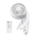 Wall Mount Fan with Remote, 360° Oscillation, 3 Speeds, White O2903