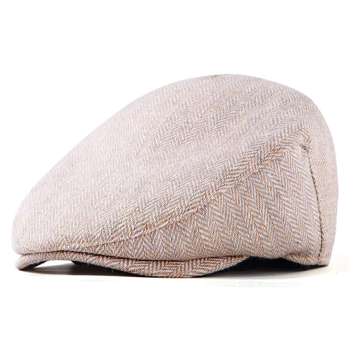 Wool Blend Tweed Herringbone Flat Cap Q164