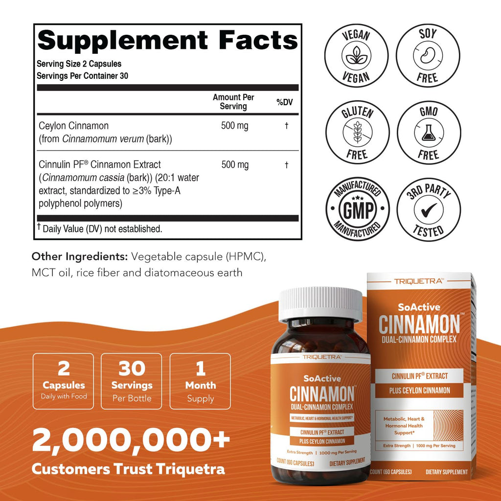 Cinnamon 1000mg Extract 60 Vegan Capsules U247234