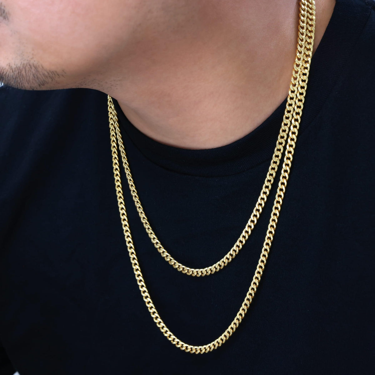 14k Yellow Gold Cuban Chain Necklace H30646