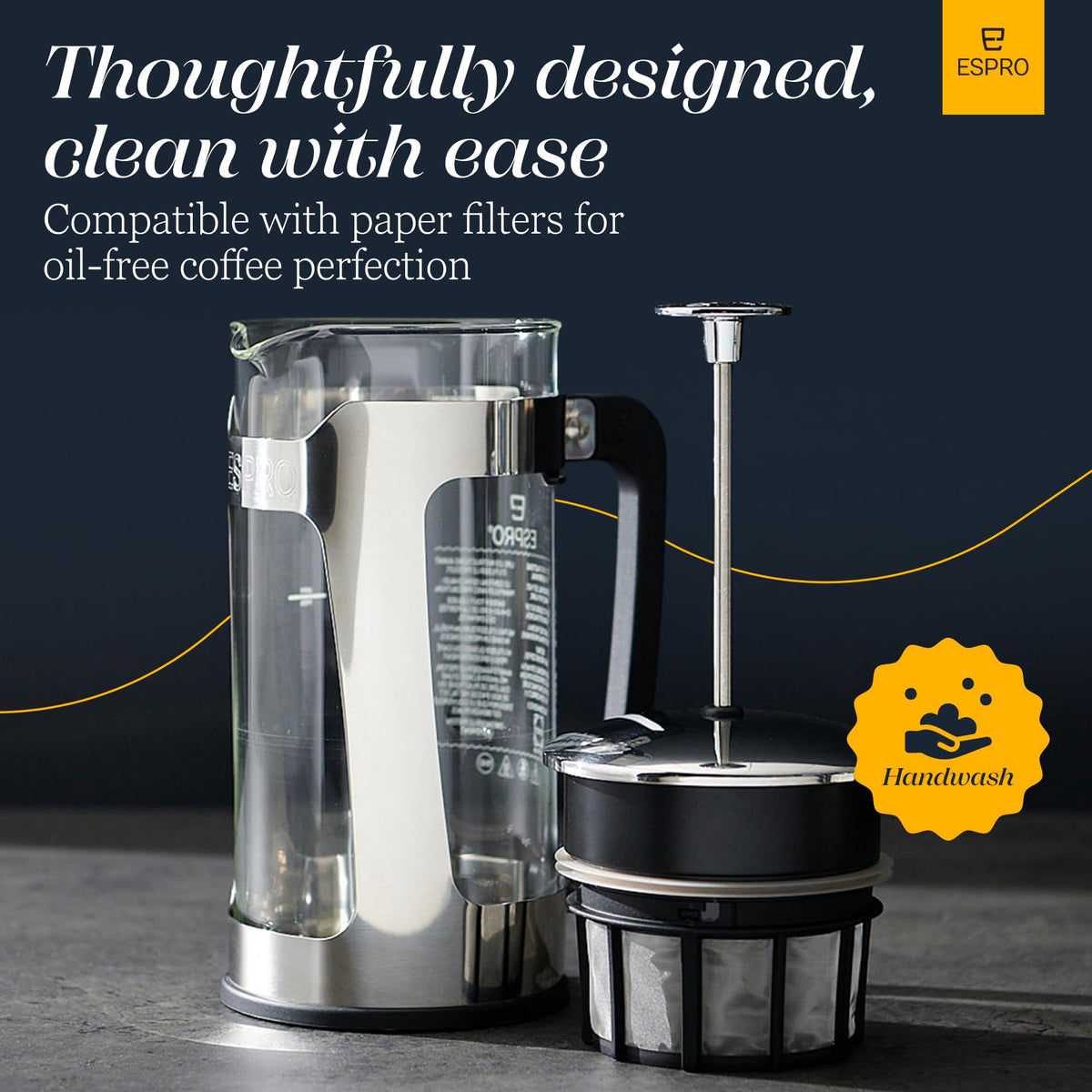32oz Stainless Steel French Press Coffee Maker Q126554