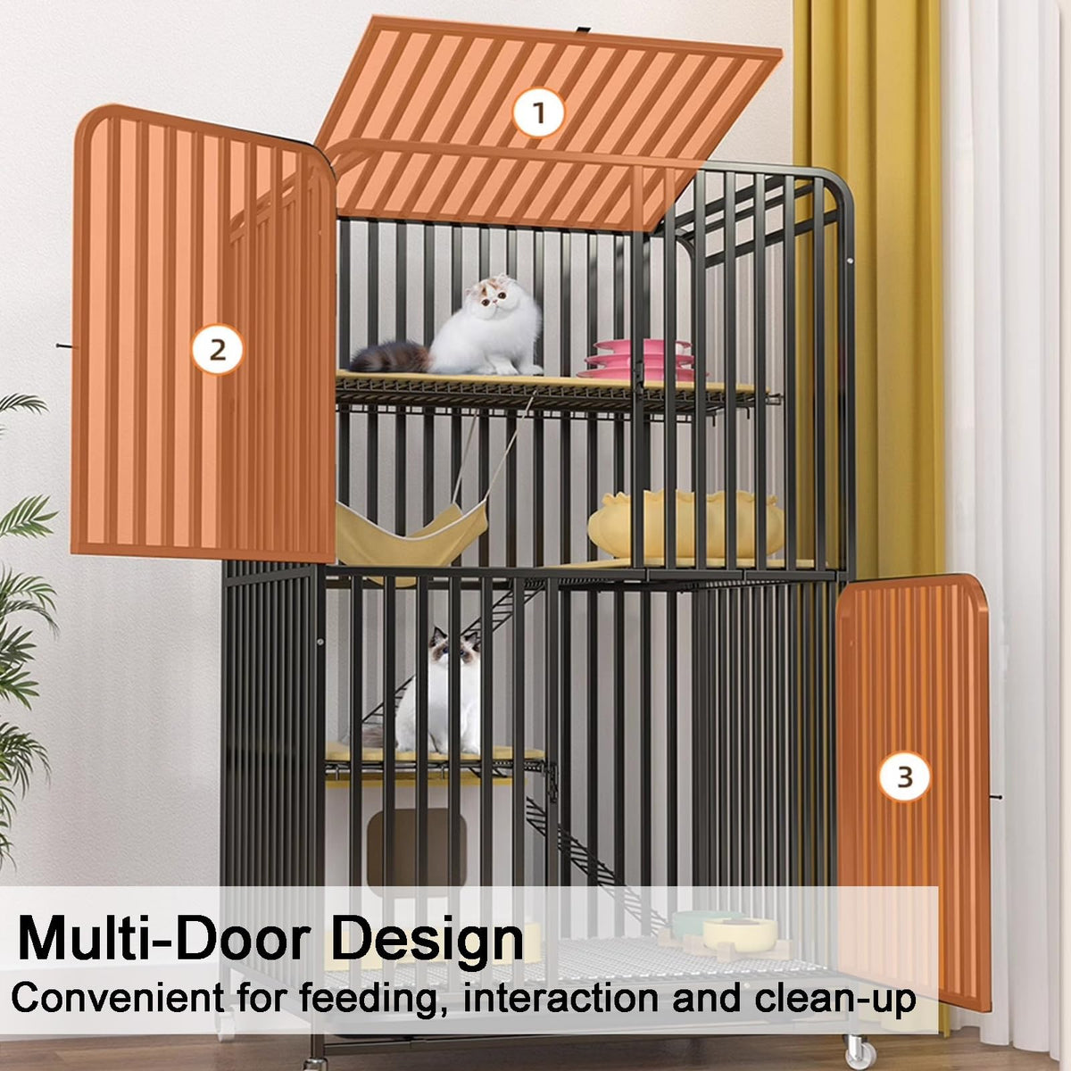 High Carbon Steel 4-Tier Cat Kennel G780