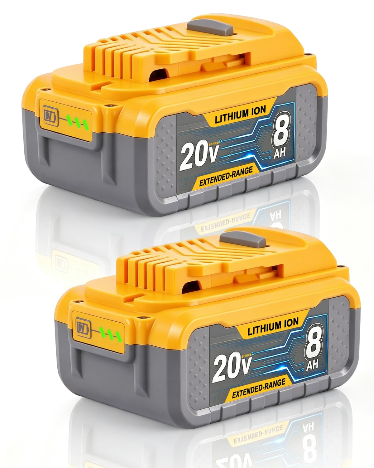 8.0Ah 20V Li-ion Battery 2Packs Q405