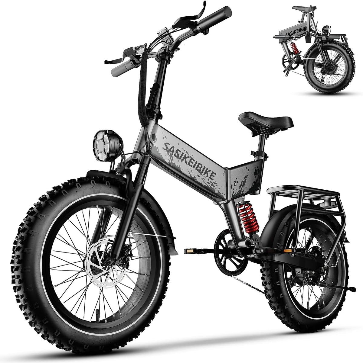 1500W Folding Electric Bike with 52V 20AH Removable Battery, 20" x4.0 Fat Tire O847161