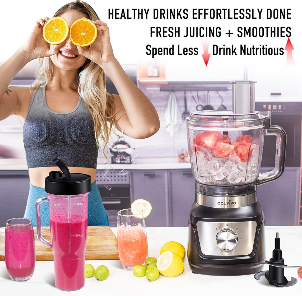 8-Cup Food Processor & Blender Combo, 1000W, Black Z410661