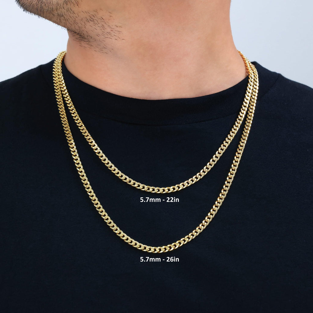 14k Yellow Gold Cuban Chain Necklace H30646