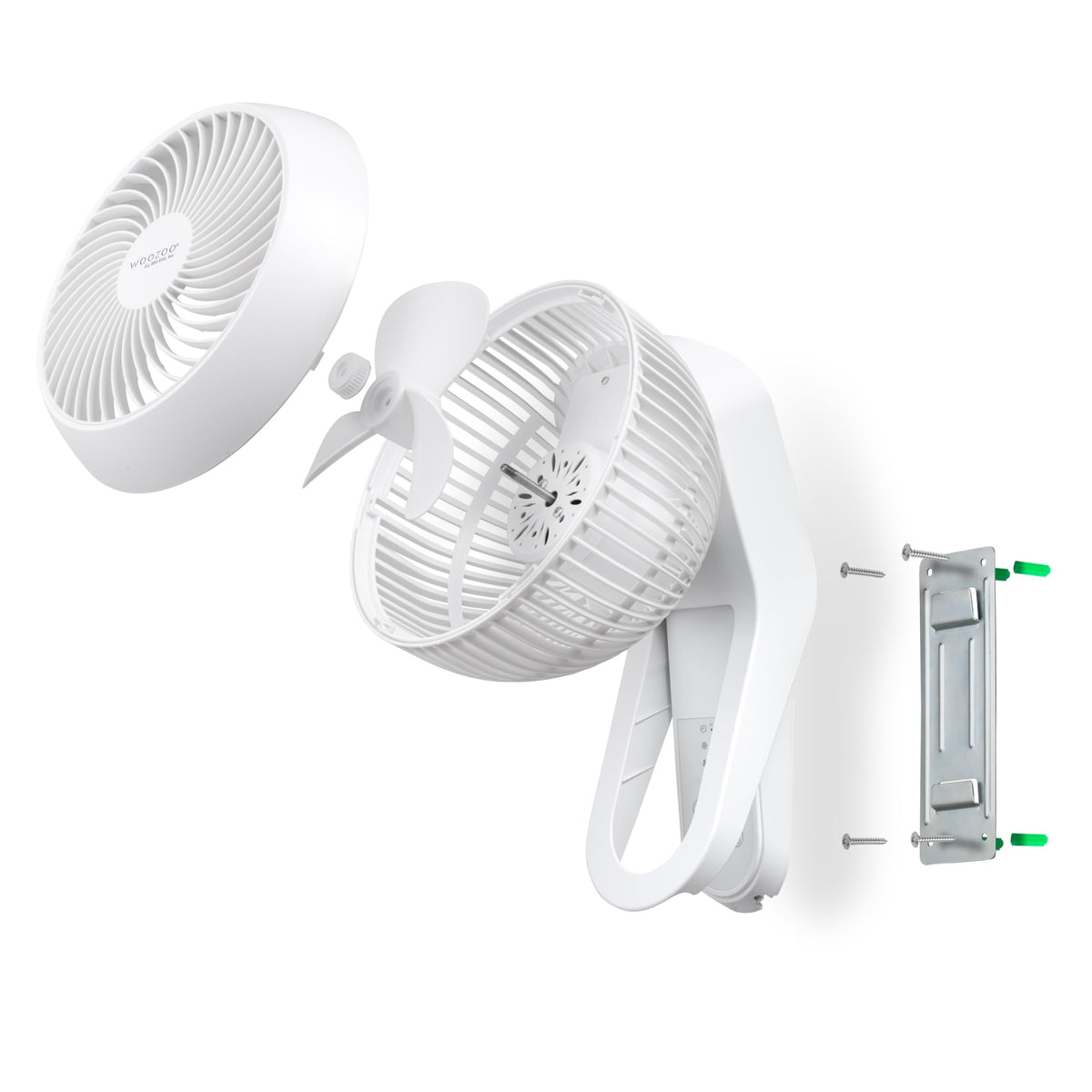 Wall Mount Fan with Remote, 360° Oscillation, 3 Speeds, White O2903