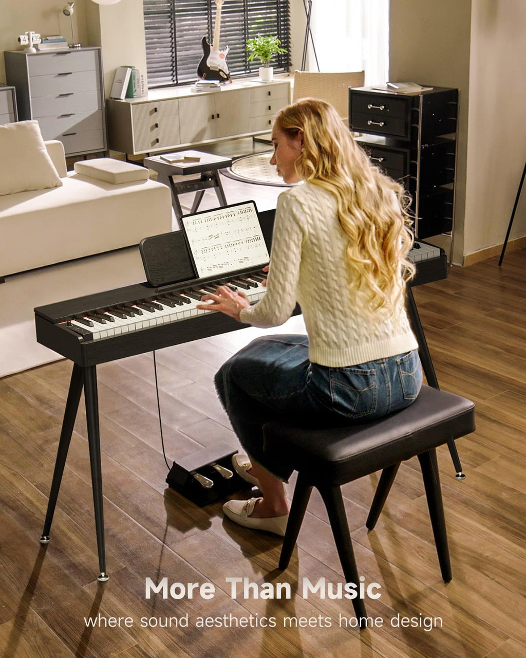 88 Key Weighted Digital Piano with Bluetooth and Three Pedal W89643