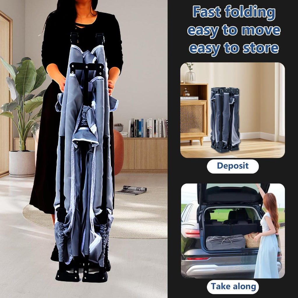 Foldable Baby Playpen with Mat and Storage Bags U83170