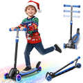 Light up 3 Wheels Folding Kick Scooter with Adjustable Handlebar W7462