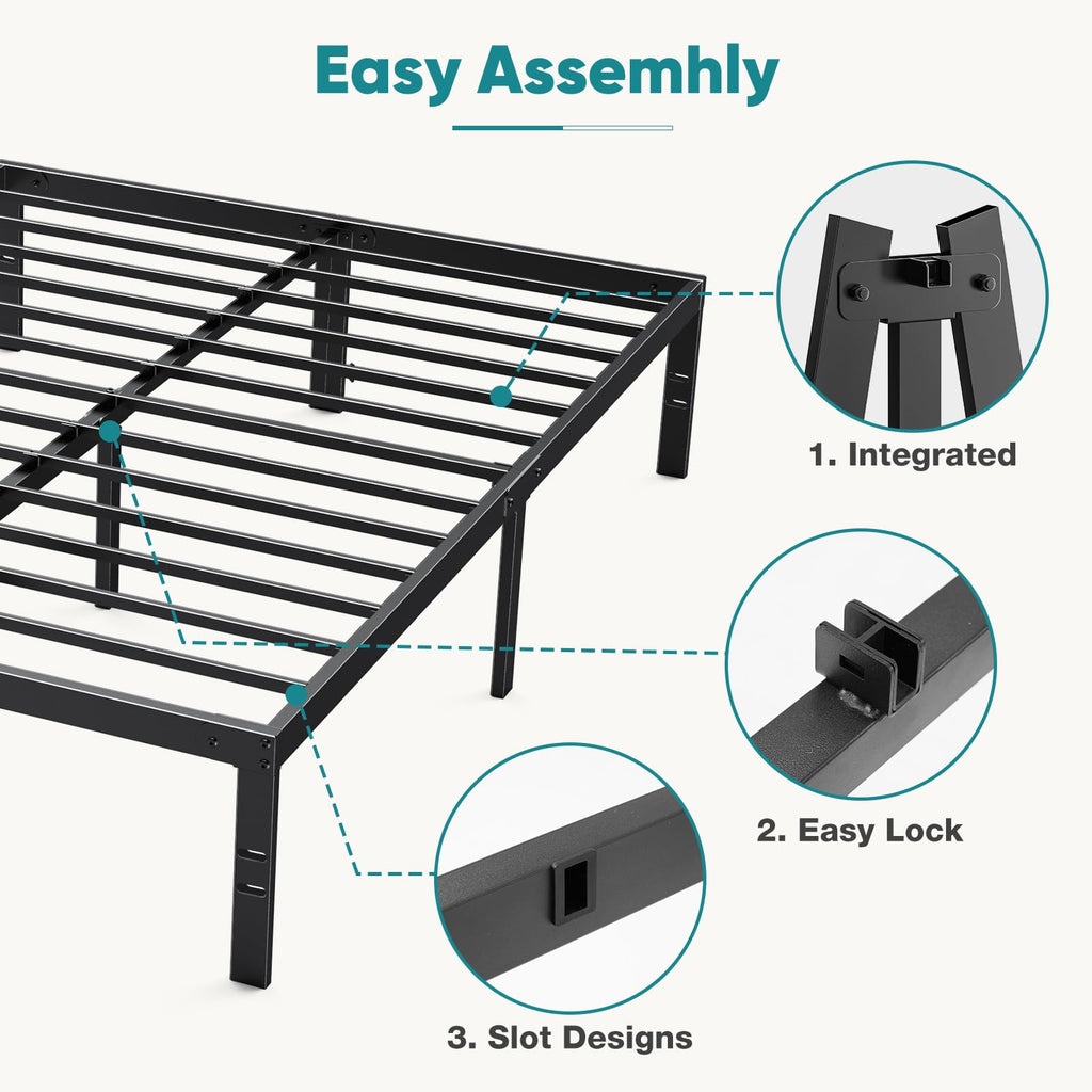 Queen 18 Inch Metal Platform Bed Frame L545802