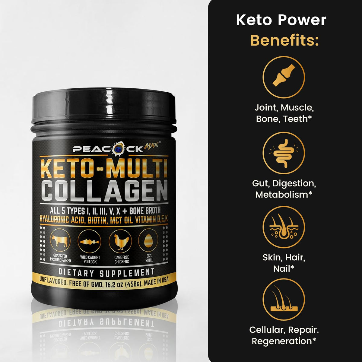 Multi Collagen Protein Powder 16.2 oz Pack of 6 Unflavored S25786