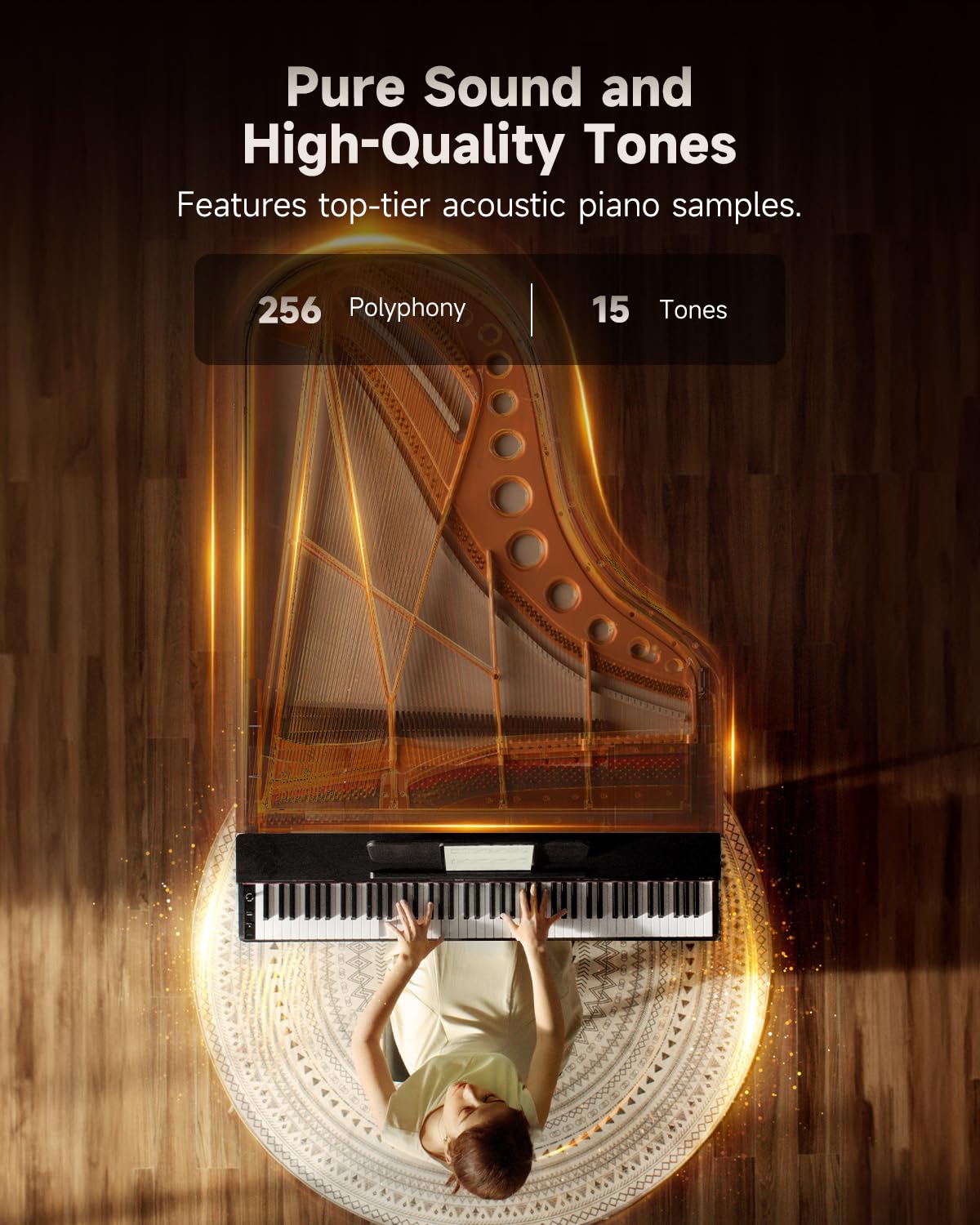 88 Key Weighted Digital Piano with Bluetooth and Three Pedal W89643