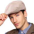 Wool Blend Tweed Herringbone Flat Cap Q164