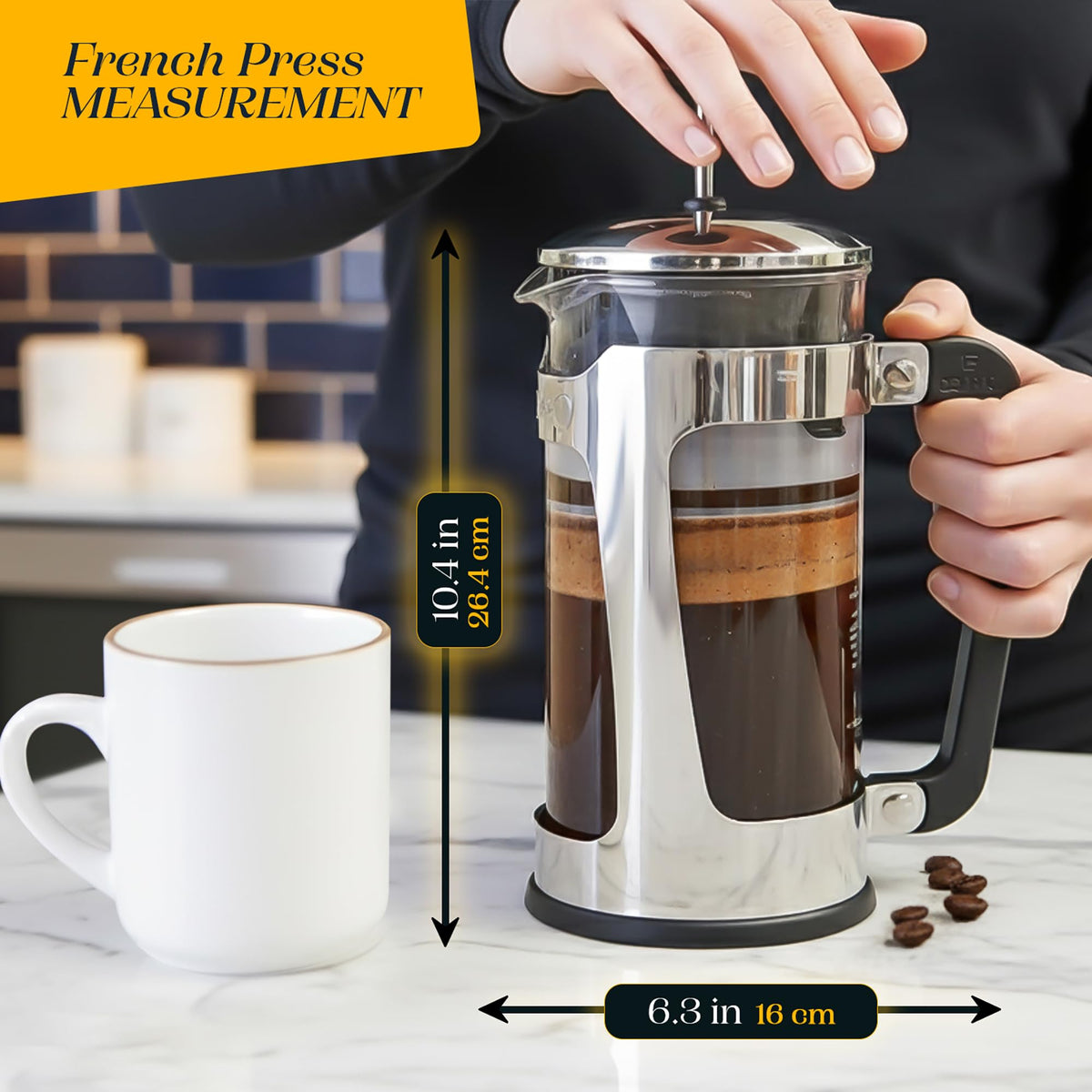 32oz Stainless Steel French Press Coffee Maker Q126554