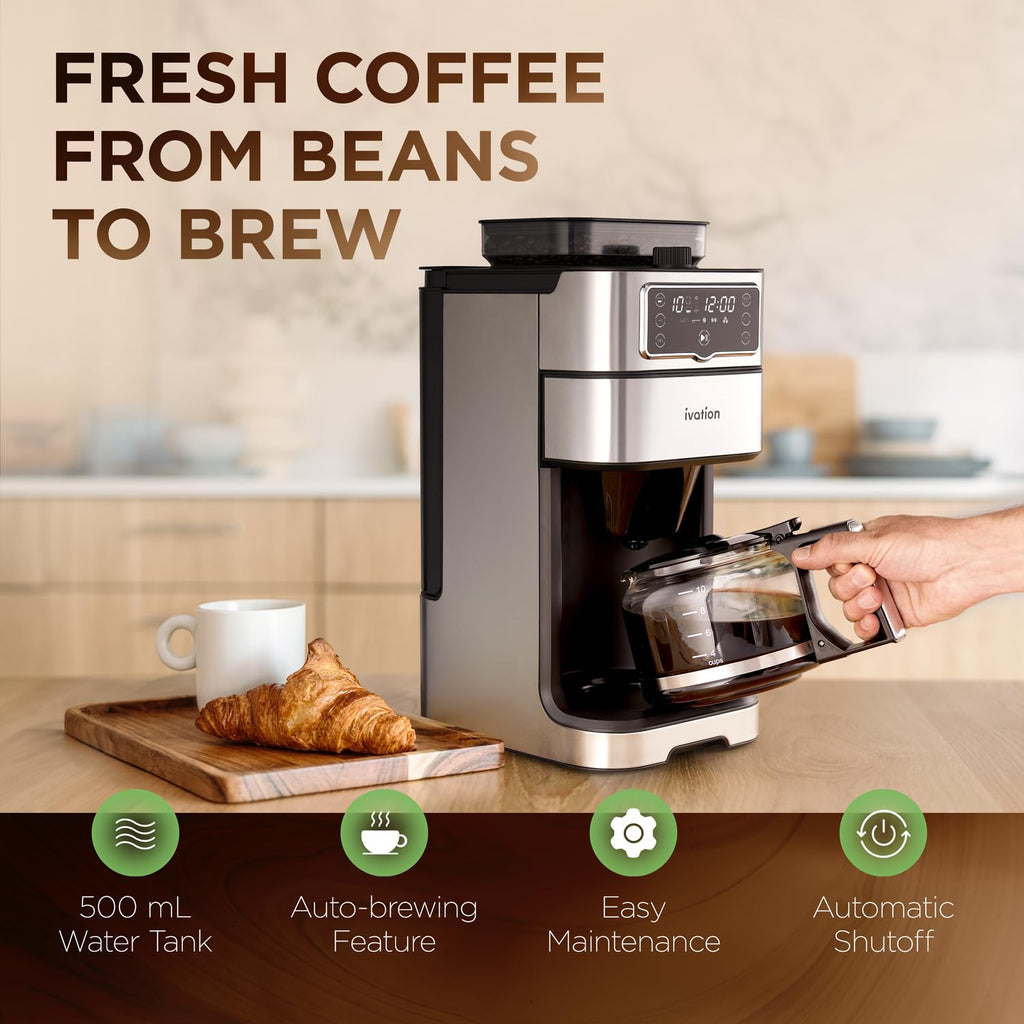 2-in-1 Drip Coffee Maker & Grinder D513