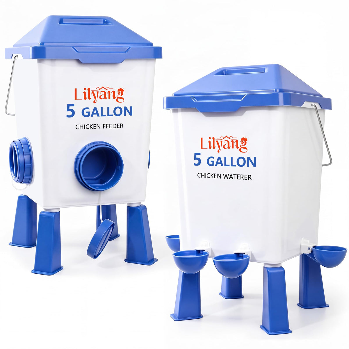 Chicken Feeder and Waterer Set 5 Gallon Y139