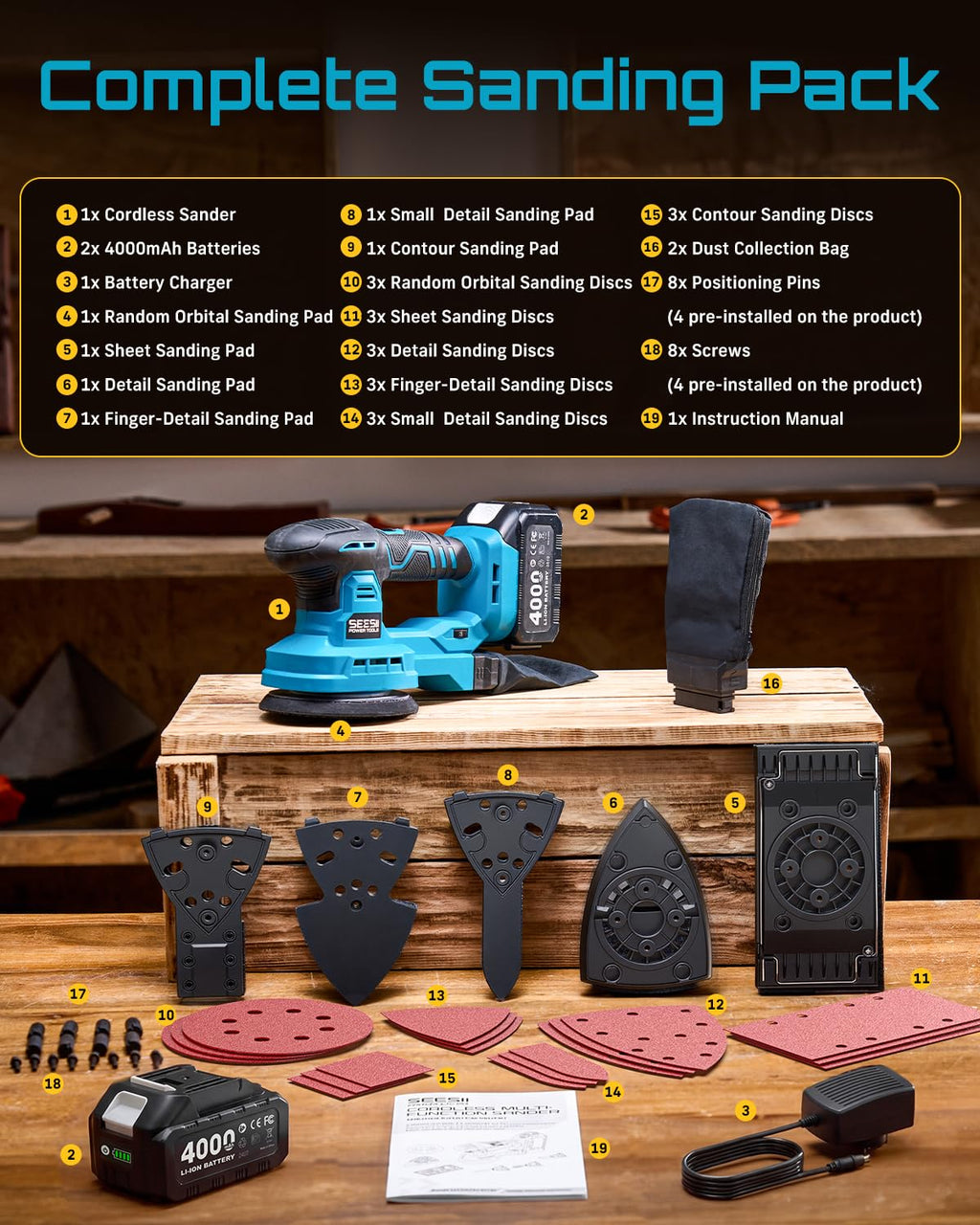 6 Speed Cordless Random Orbit Sander L431