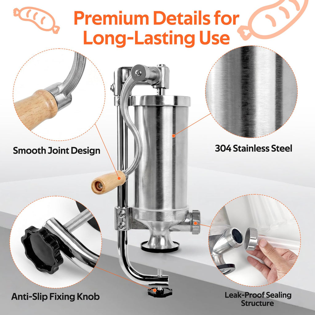 Stainless Steel Vertical Sausage Stuffer 2.5 LBS O649443
