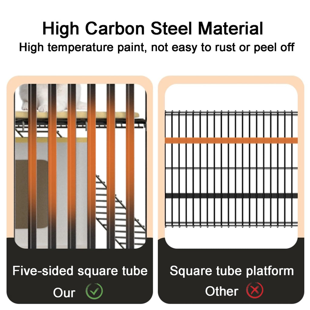 High Carbon Steel 4-Tier Cat Kennel G780