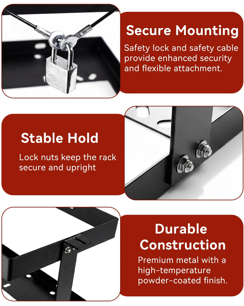 5 Gallon Gas Can Holder with Anti-Theft Lock Q94085