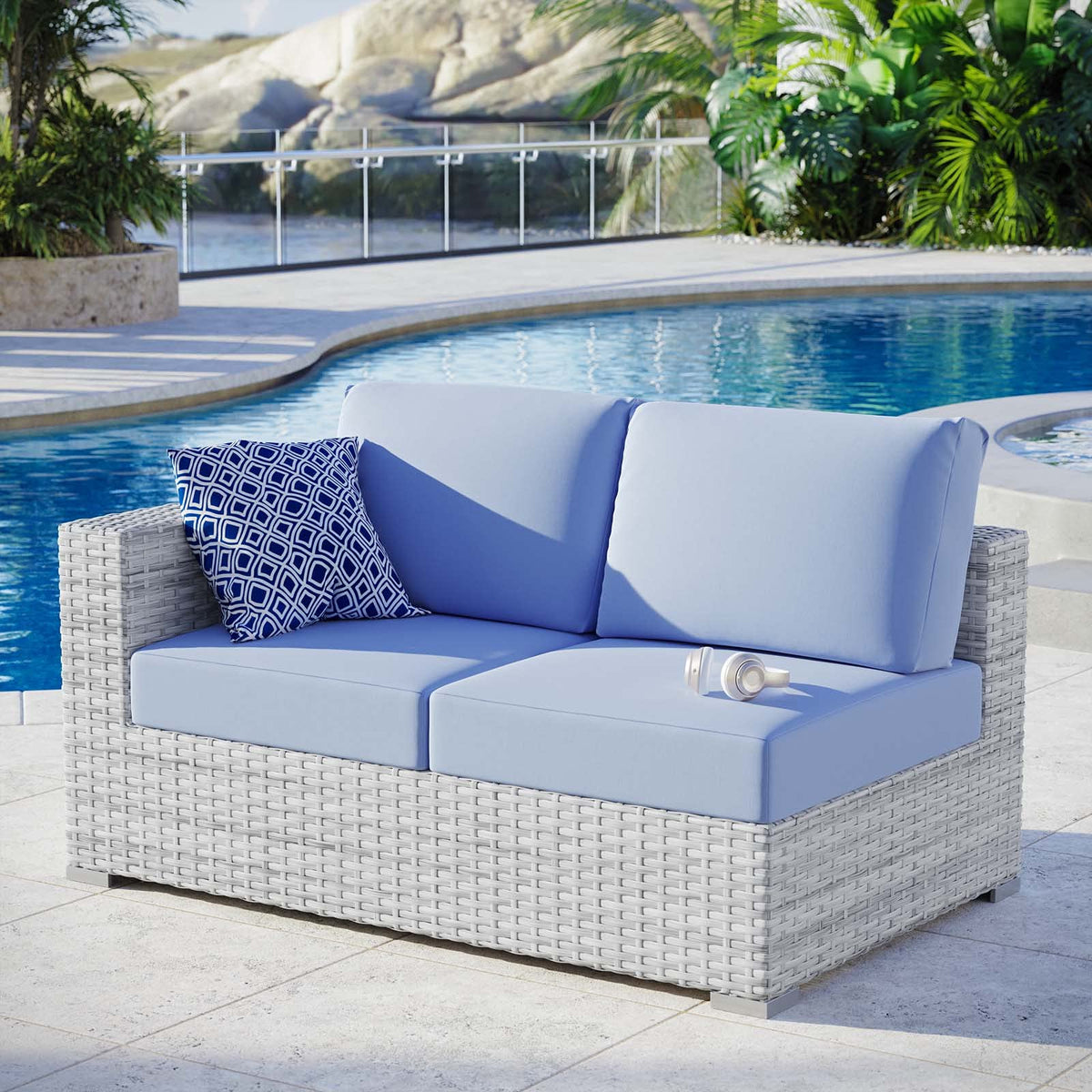 Rattan Wicker Loveseat Sofa V164