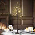 8 Ft Pre-Lit Twinkling Brown Birch Tree with 132 Warm White LED M67781