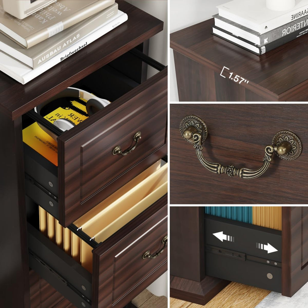 4 Drawer Dark Walnut File Cabinet N253