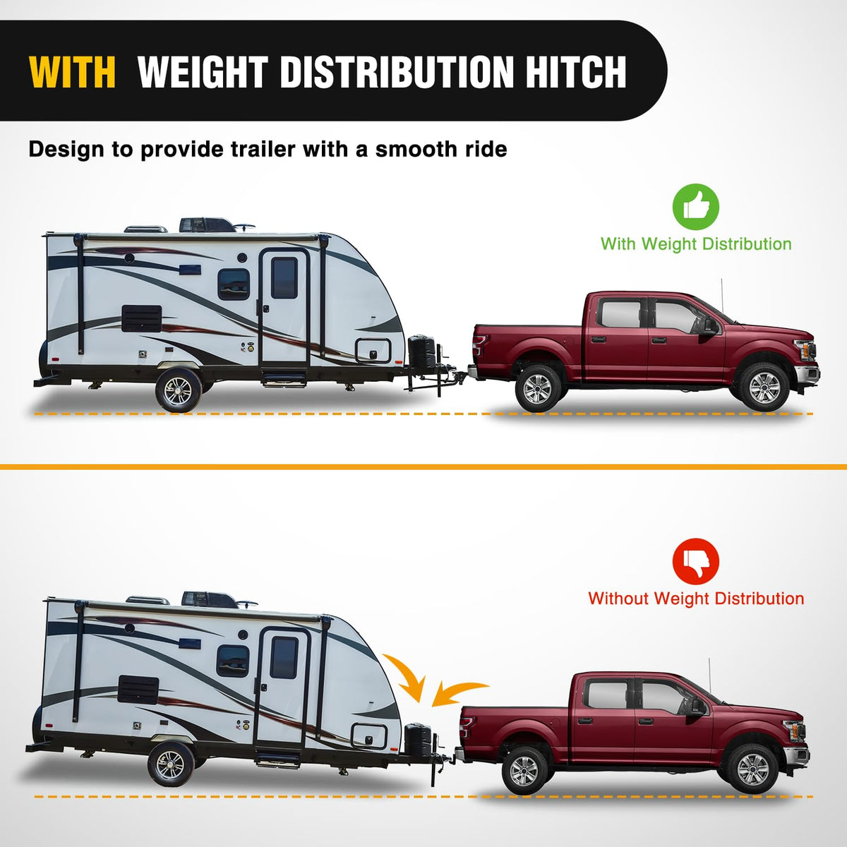 800 lbs Round Bar Weight Distributing Hitch Kit with Sway Control O617