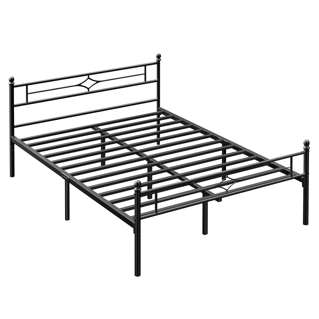 Full Size Black Metal Bed Frame with Headboard and Footboard N823988