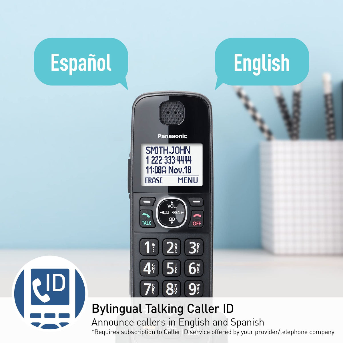 Metallic Black 5 Handset Cordless Phone System with Answering Machine Y331036
