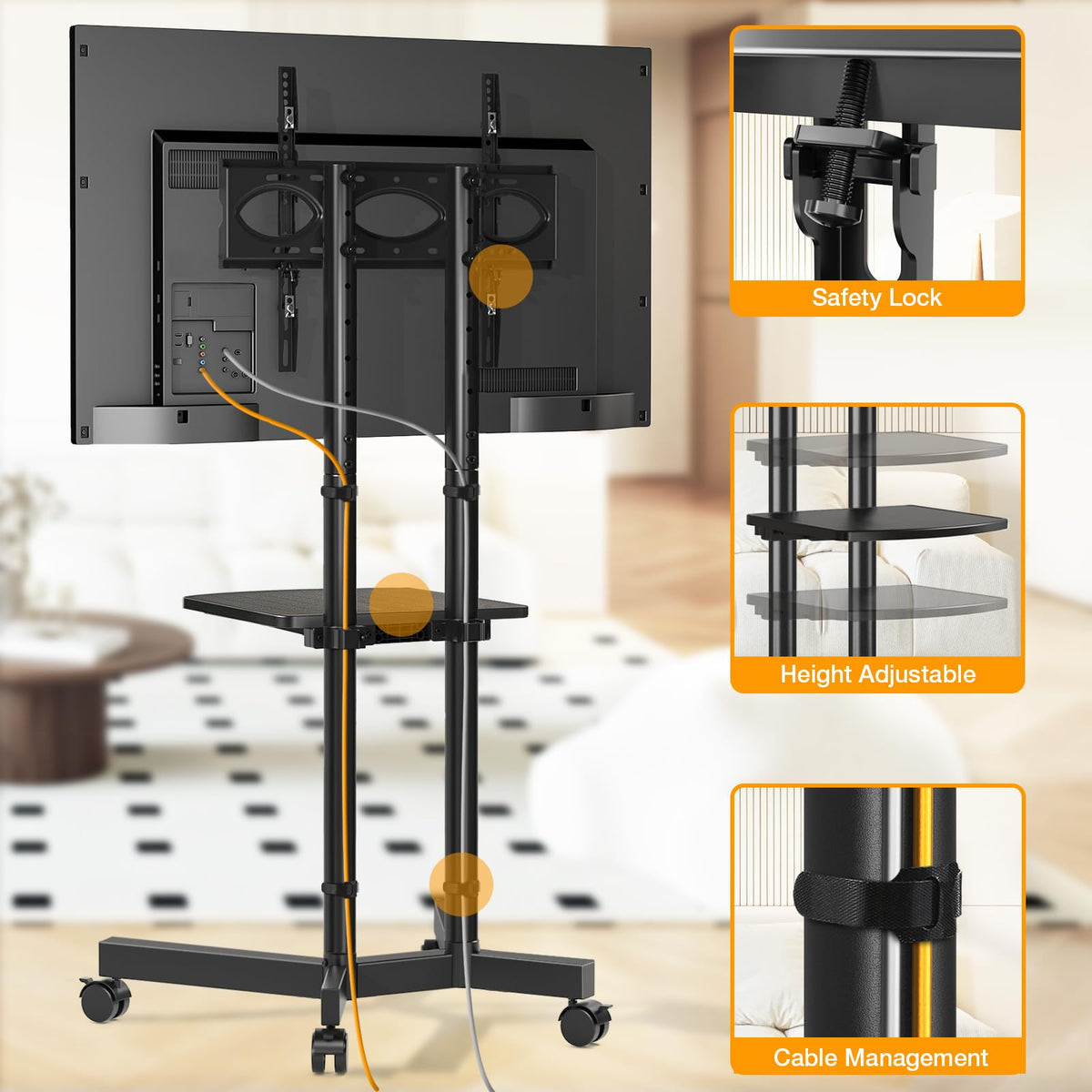 Mobile TV Stand with Wheels for 32-75 Inch TVs K356119