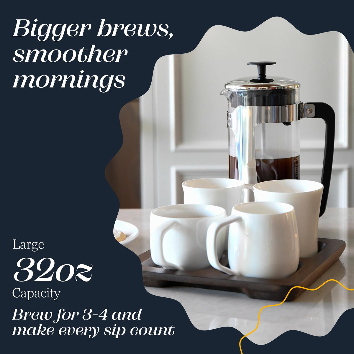32oz Stainless Steel French Press Coffee Maker Q126554