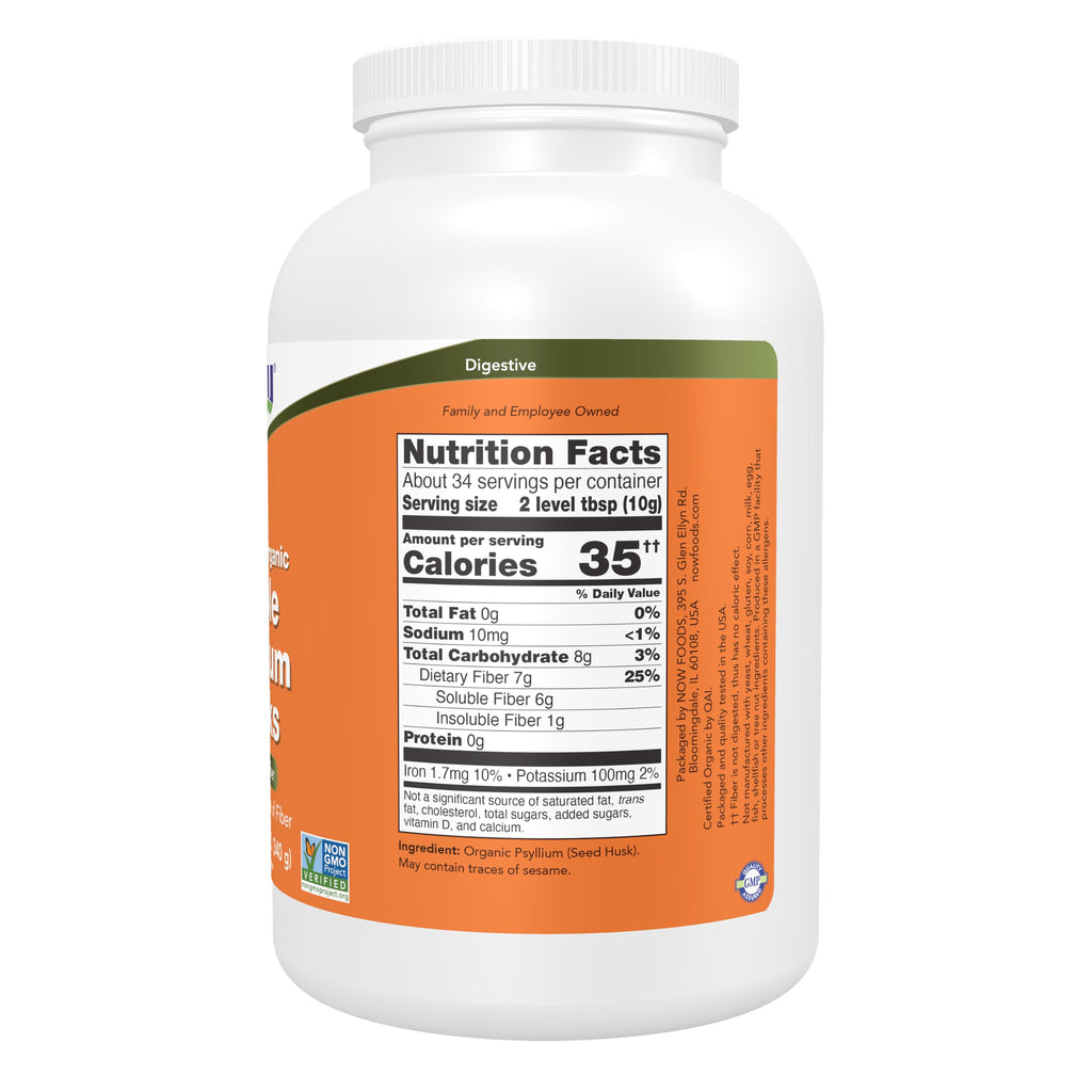 Organic Whole Psyllium Husks 12 oz P835