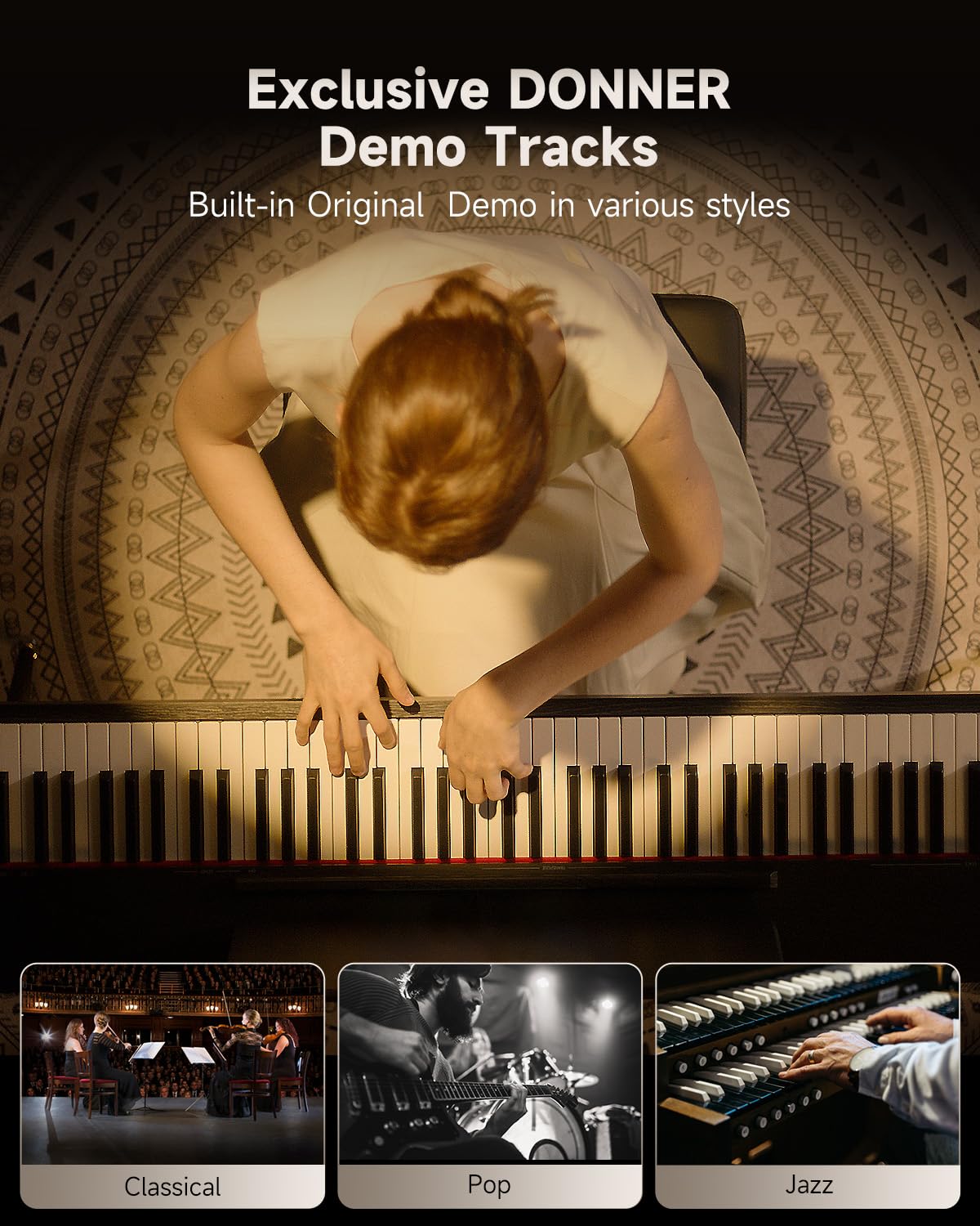 88 Key Weighted Digital Piano with Bluetooth and Three Pedal W89643
