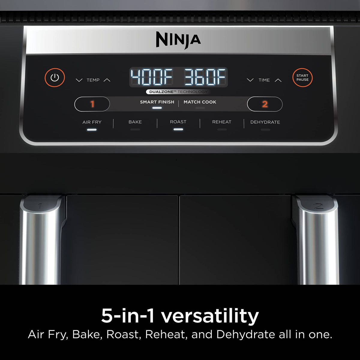 6 Quart 5-in-1 DualZone 2-Basket Air Fryer, Black Y34962