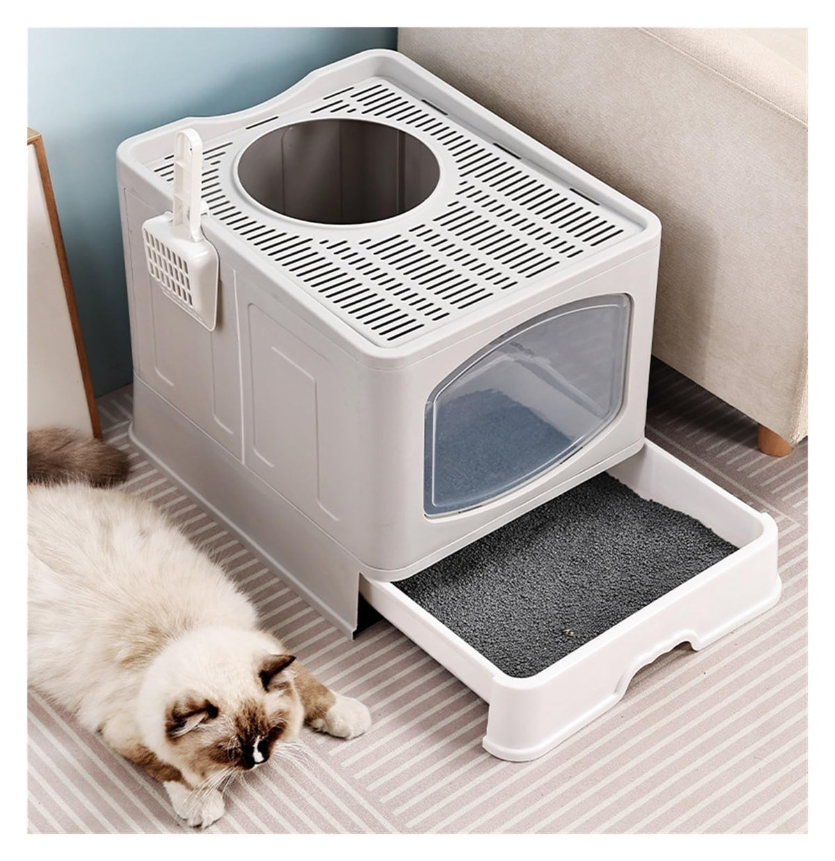Foldable Cat Litter Box with Lid U28216