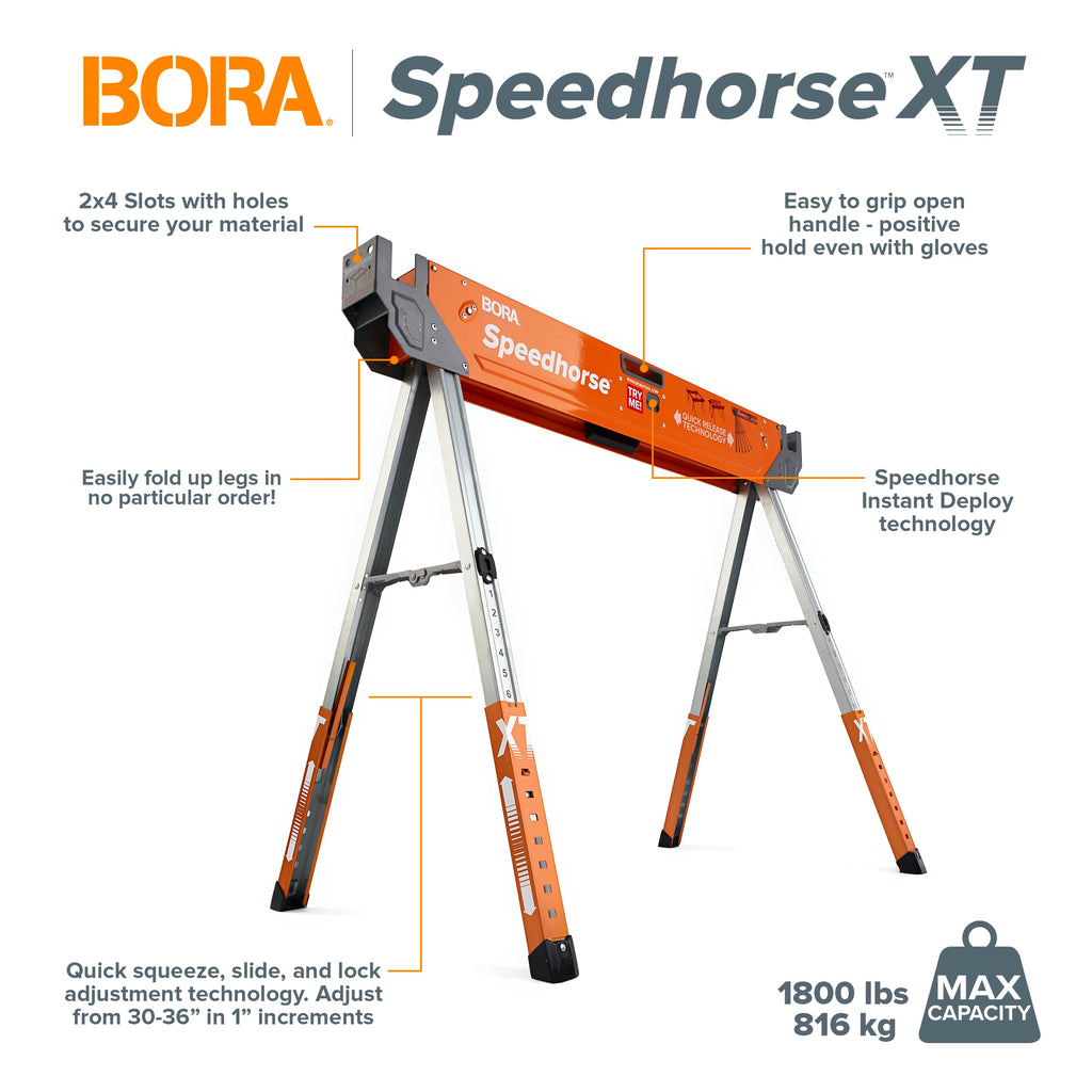2 Pack Adjustable Folding Heavy Duty Sawhorse P1725