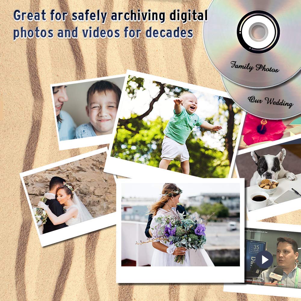 50 GB 6X Blu-ray Double Layer White Inkjet Recordable Disc BD-R DL, 10-Disc Spindle Q993695