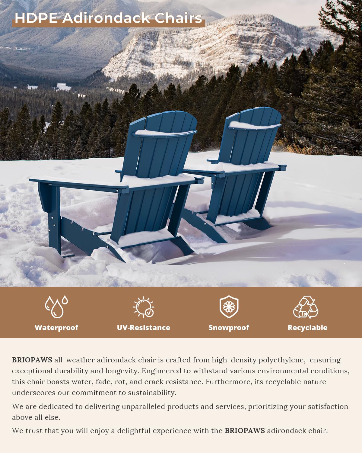Oversized Adirondack Chairs Set of 2 Blue V267724