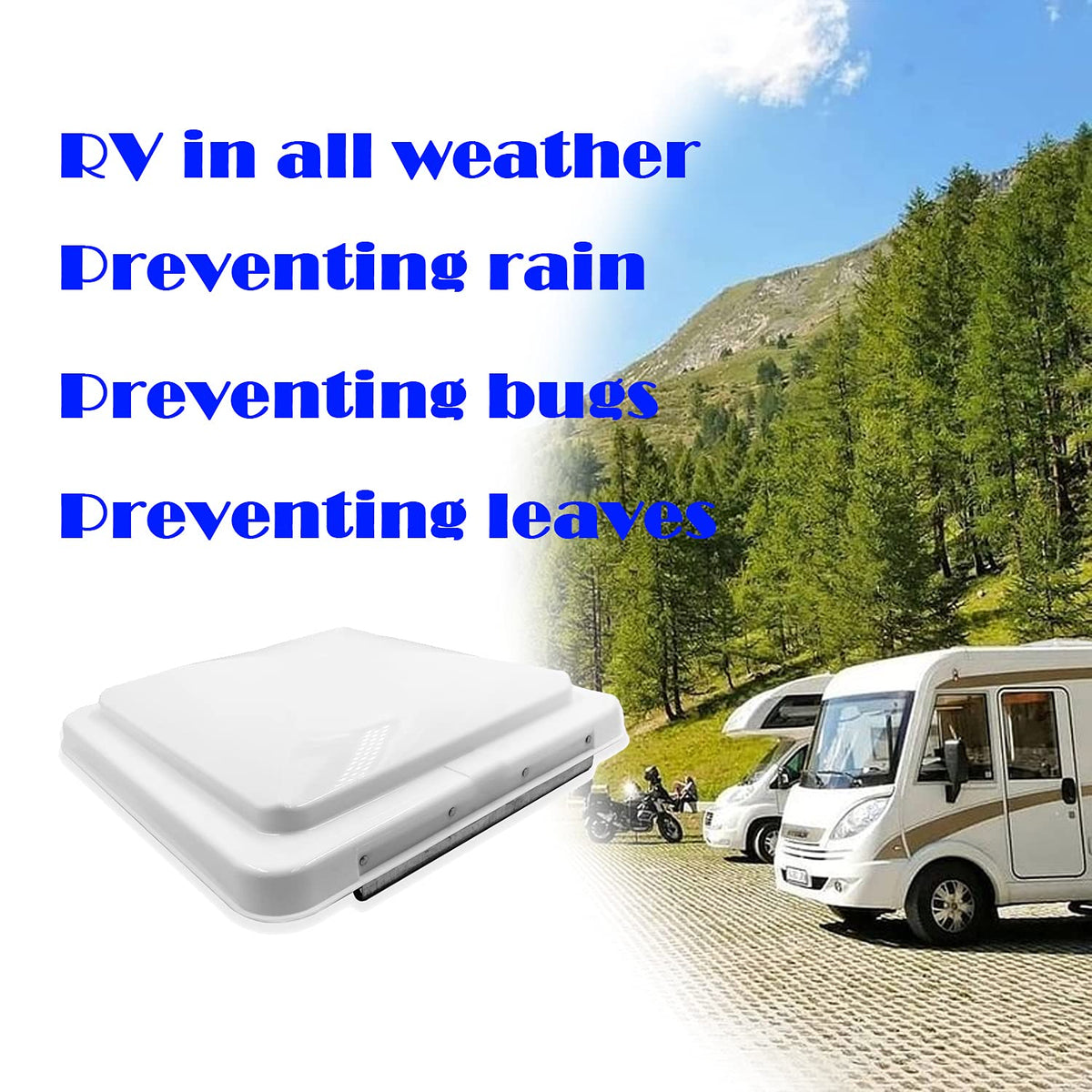 White 14" x 14" Replacement RV Roof Vent Lid Cover E51072