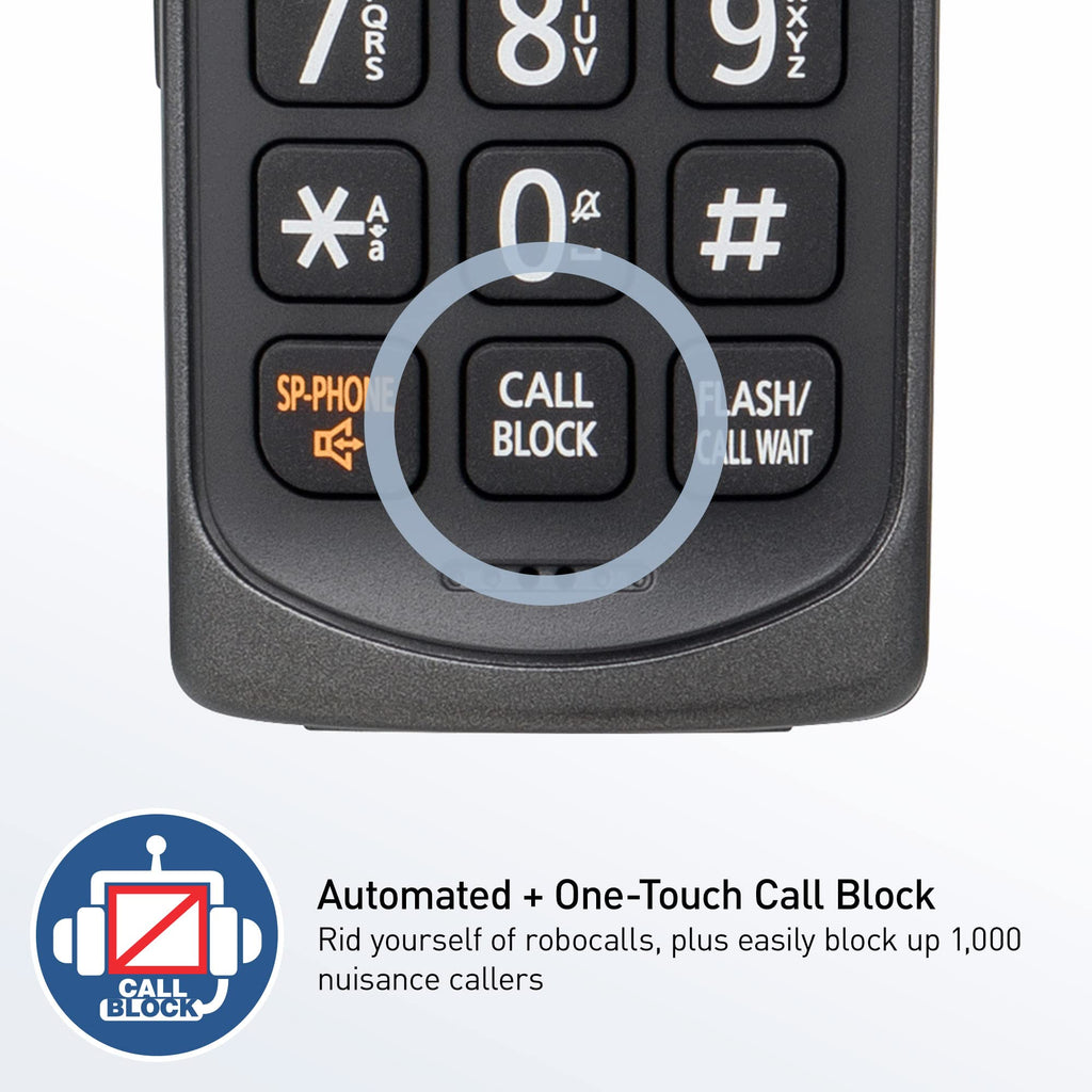 Metallic Black 5 Handset Cordless Phone System with Answering Machine Y331036