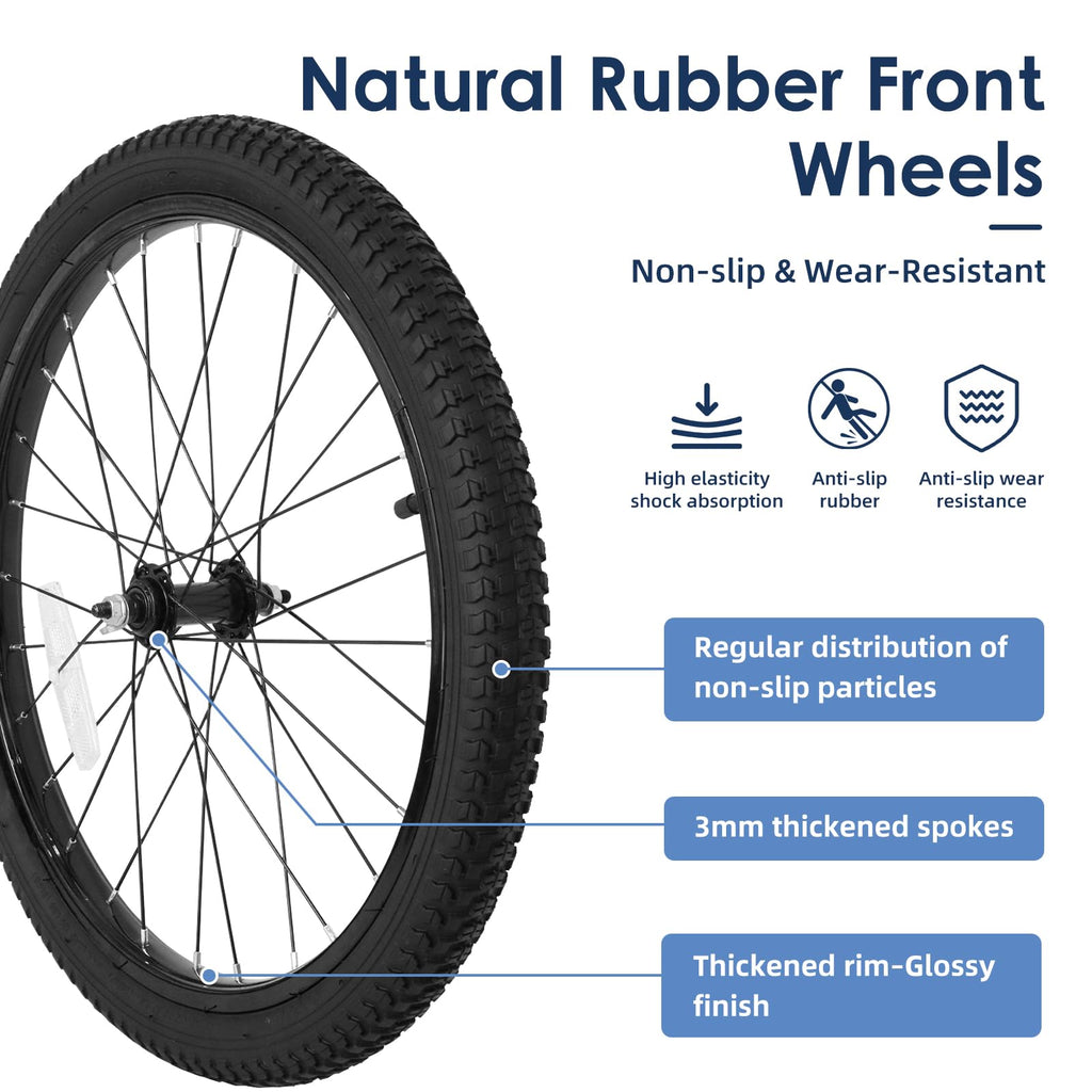 Kids Bike Front Wheels Replacement with Solid Air Rubber Tire and Inner Tube O5867