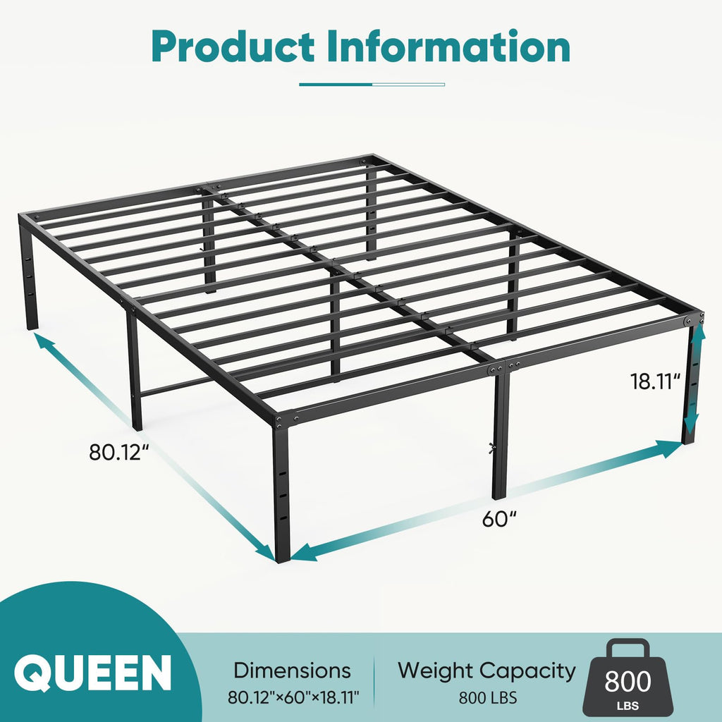 Queen 18 Inch Metal Platform Bed Frame L545802