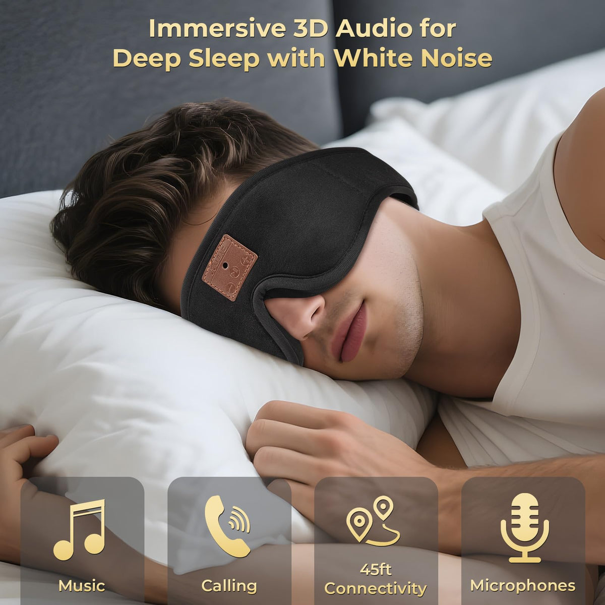 3D Bluetooth Sleep Mask with Headphones 2-Pack J95237